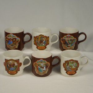 6 rare vintage tea cups. Villeroy & Boch SEPTONTAINES